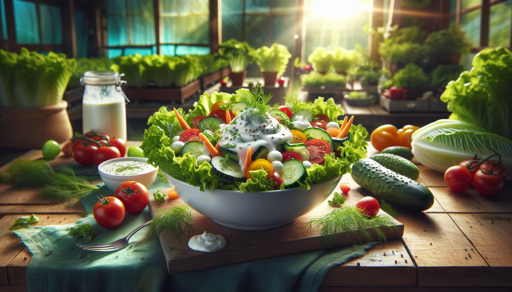 Ensalada con yogur griego y lechuga: Proteína y frescura en cada bocado 3 Beneficios nutricionales del yogur griego en ensaladas