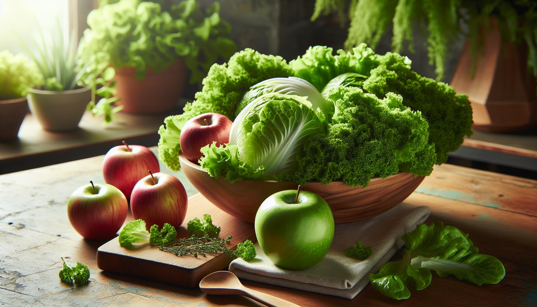 Consejos para almacenar lechuga y manzana frescas