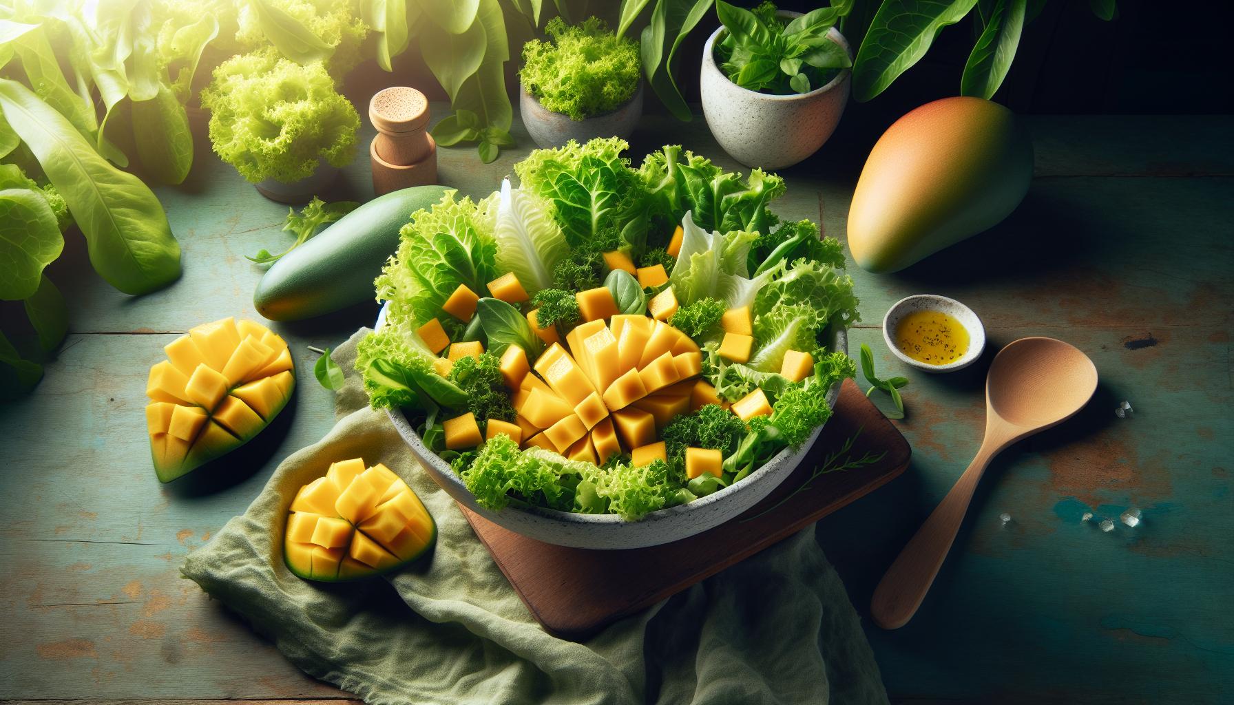 Ensalada de Lechuga con Mango: Explosión Tropical en tu Mesa
