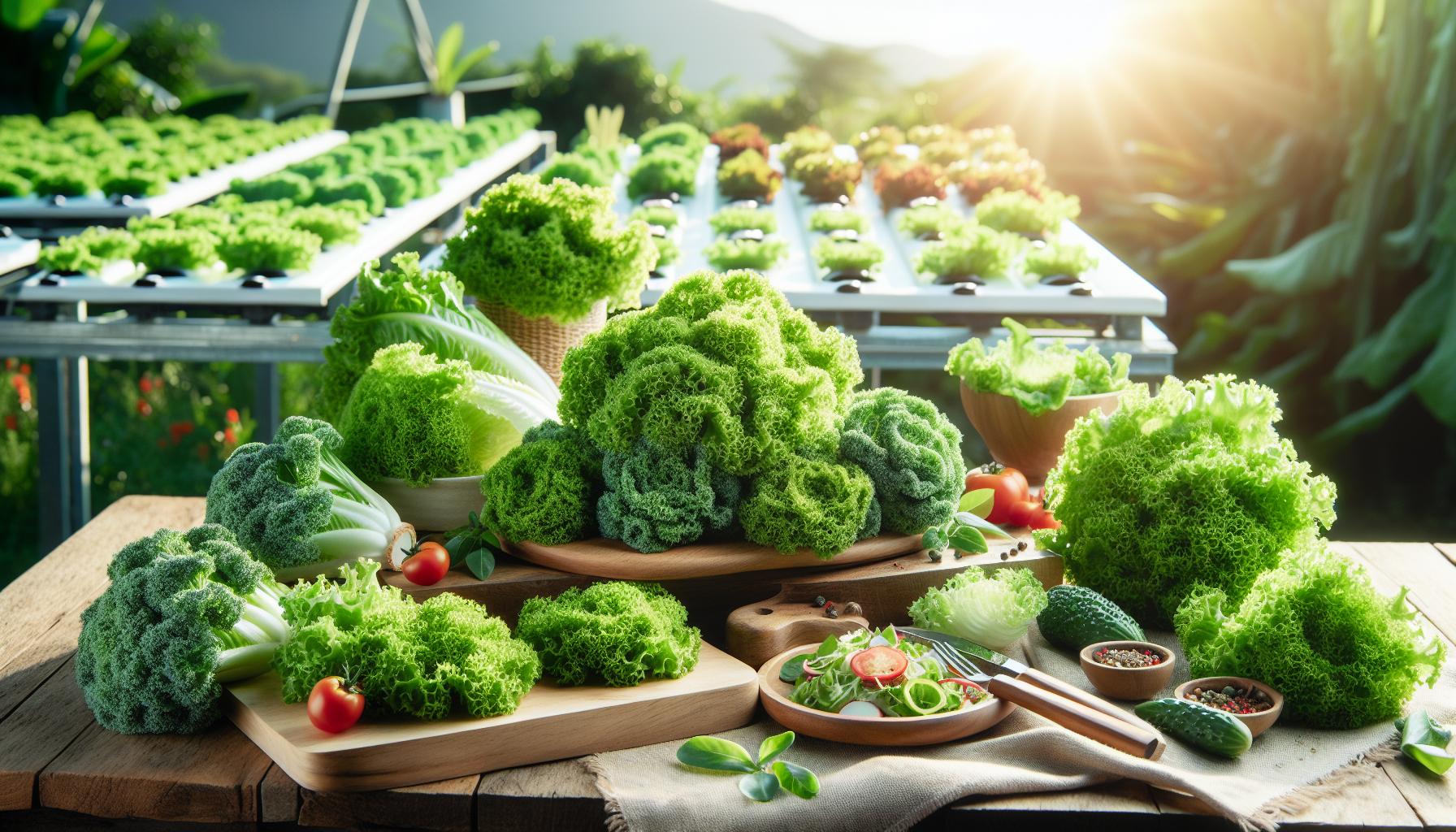 Lechugas rizadas en platos principales sabrosos