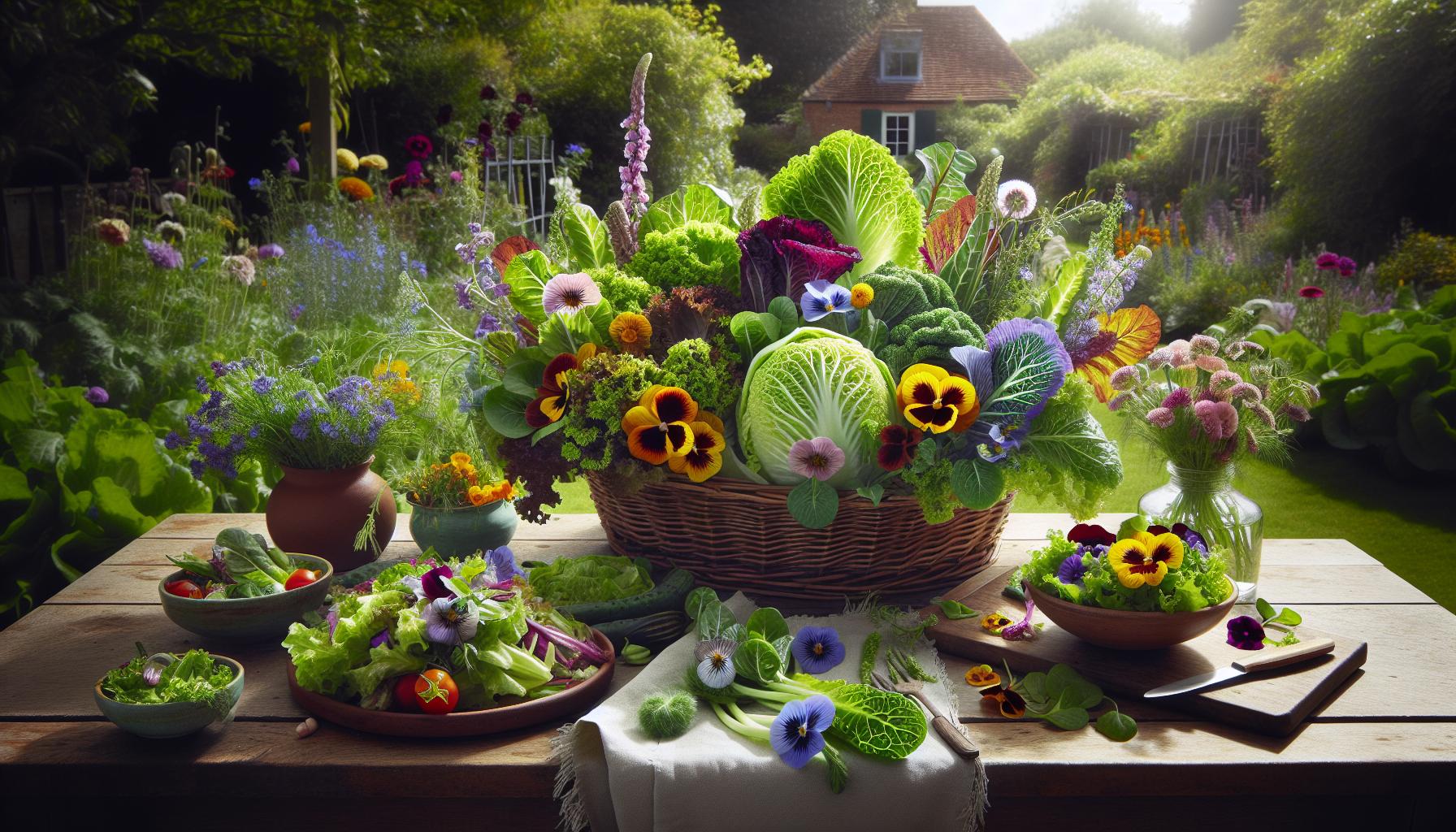 Variedades de lechuga con flores comestibles